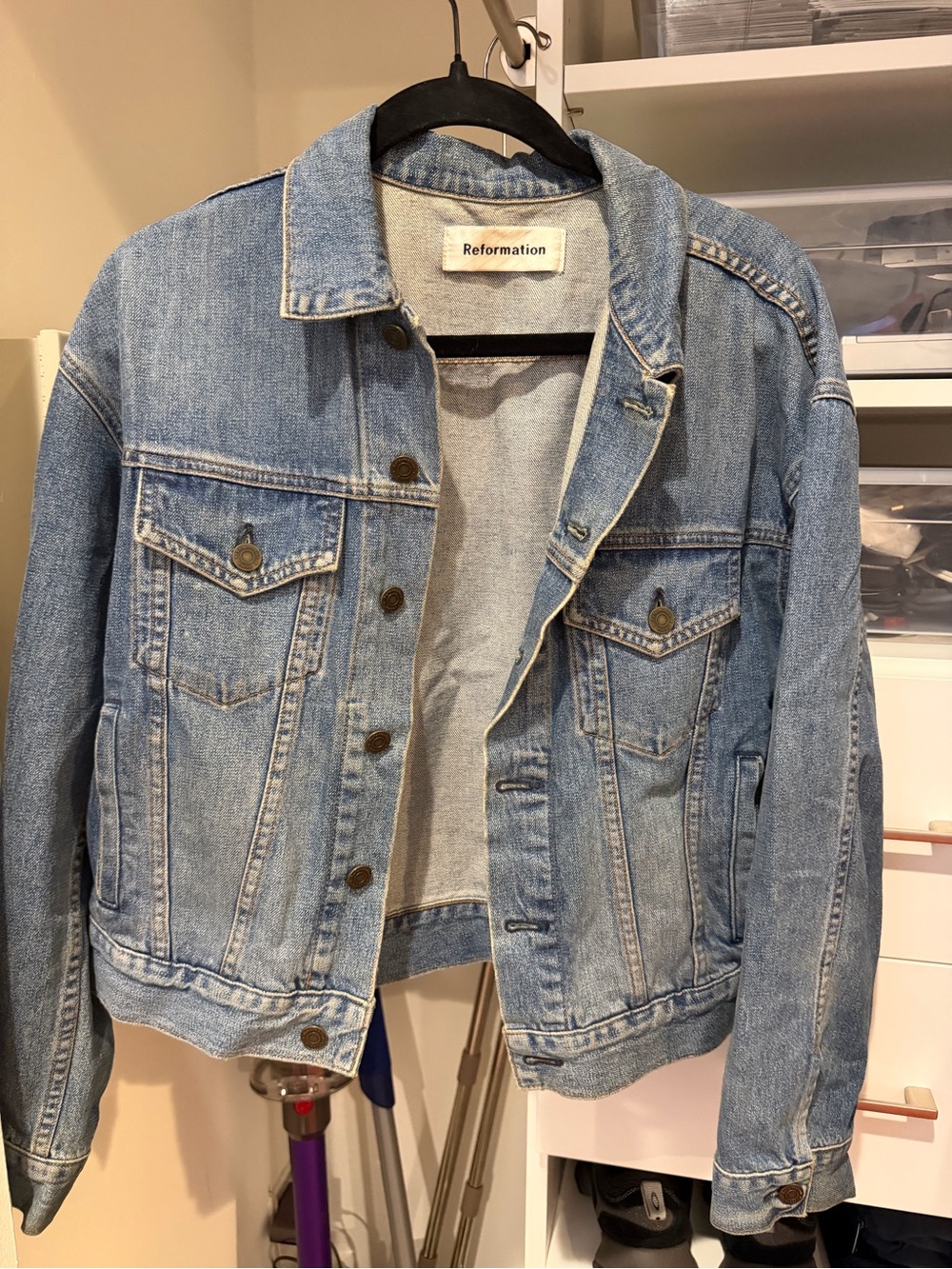 Reformation Faded Blue Denim Jacket
